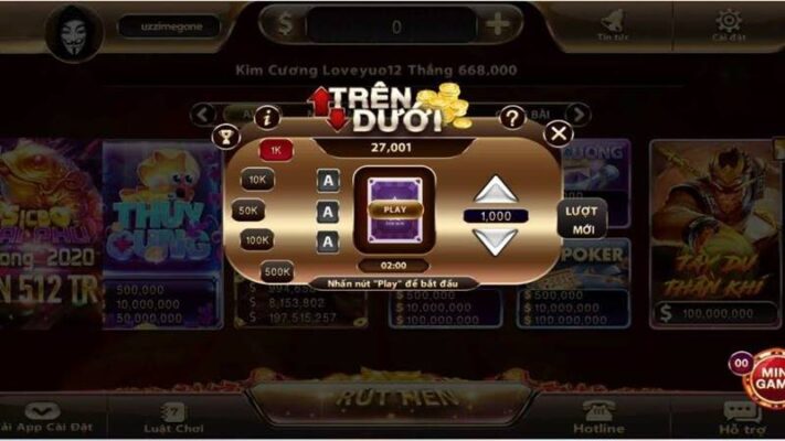 Giới thiệu về Mini game trên dưới Sunwin